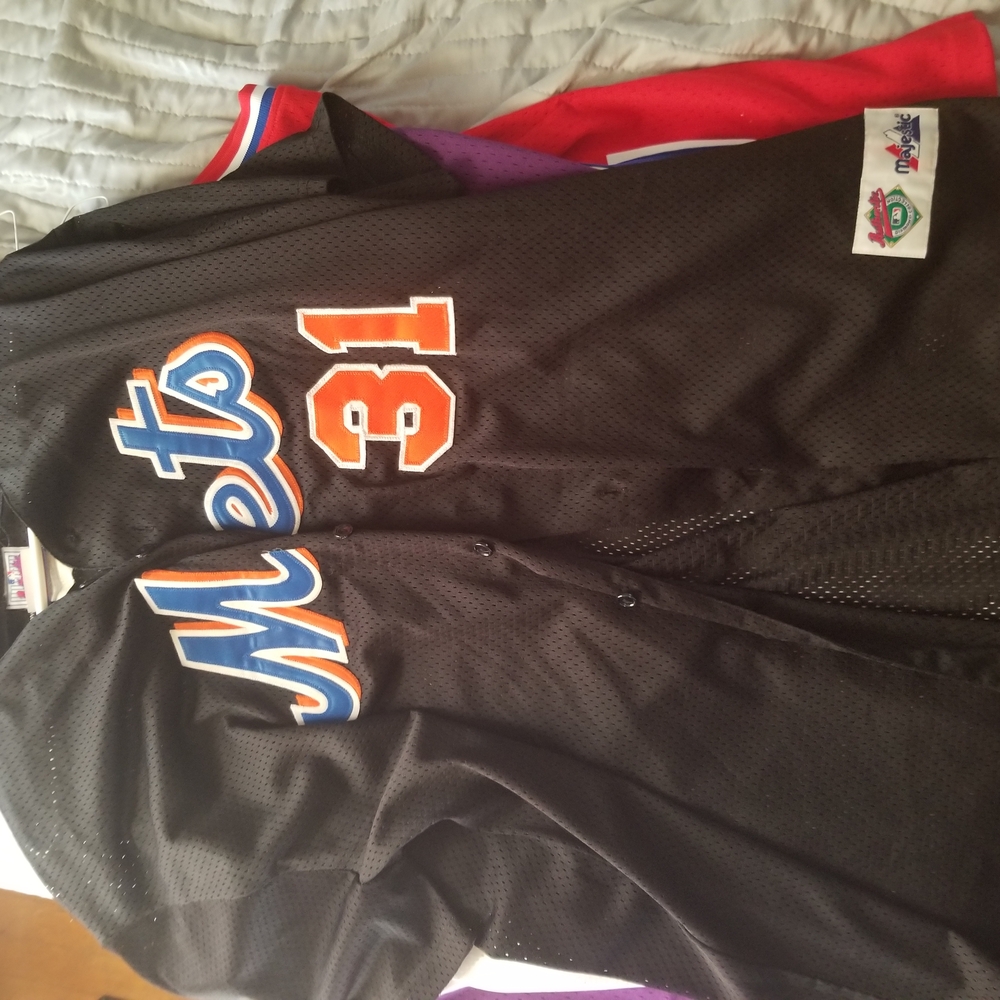 Majestic Black and Orange Mets Jersey
